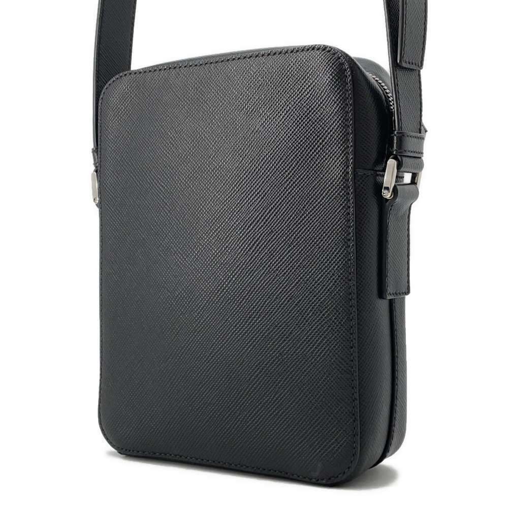 Prada Shoulder Bag Logo Saffiano Crossbody Black - Picture 2 of 12